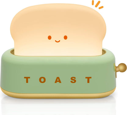 Smiley Toast Lamp – Cute Rechargeable Night Light for Desk, Bedroom & Gifts