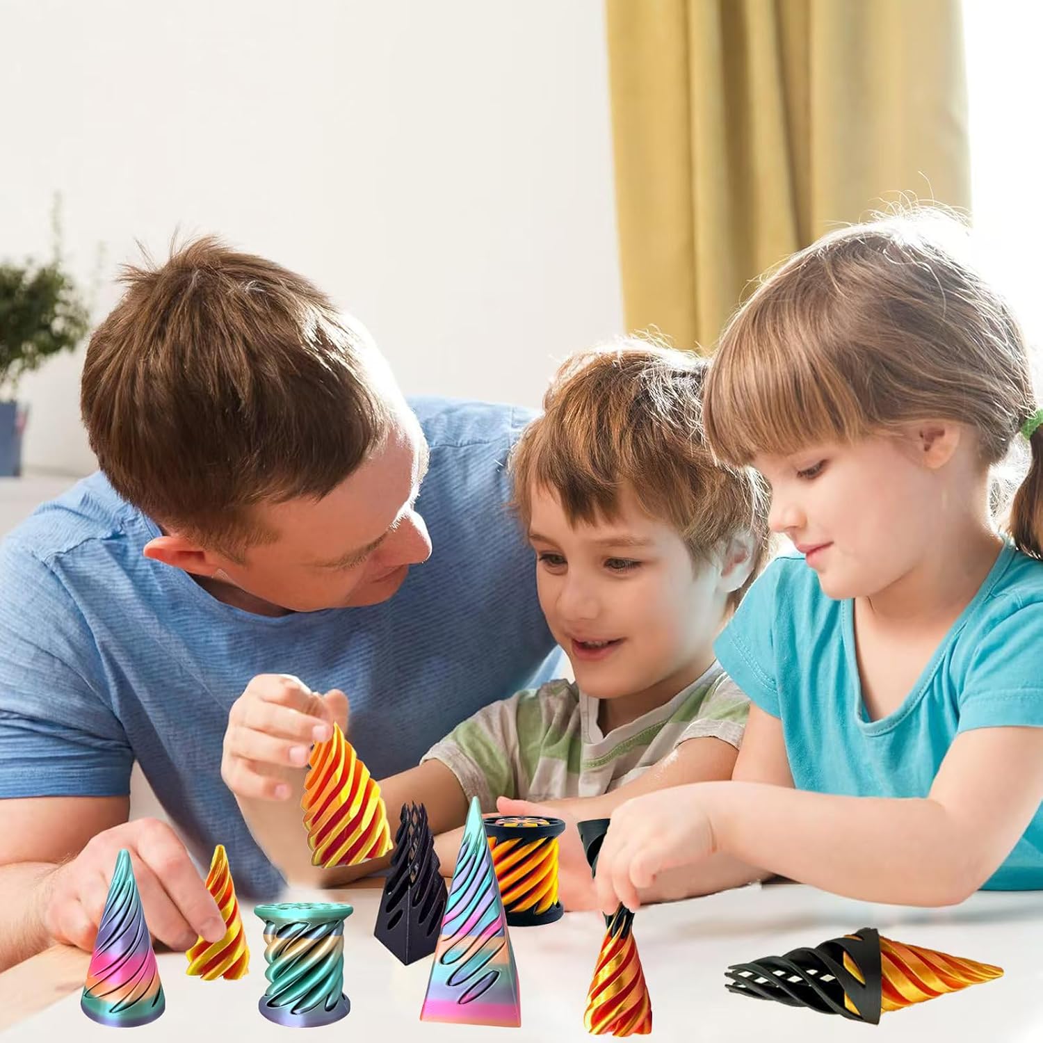 3-Pack Impossible Cone Fidget Toy – Spiral Stress Relief Toy for Kids & Adults