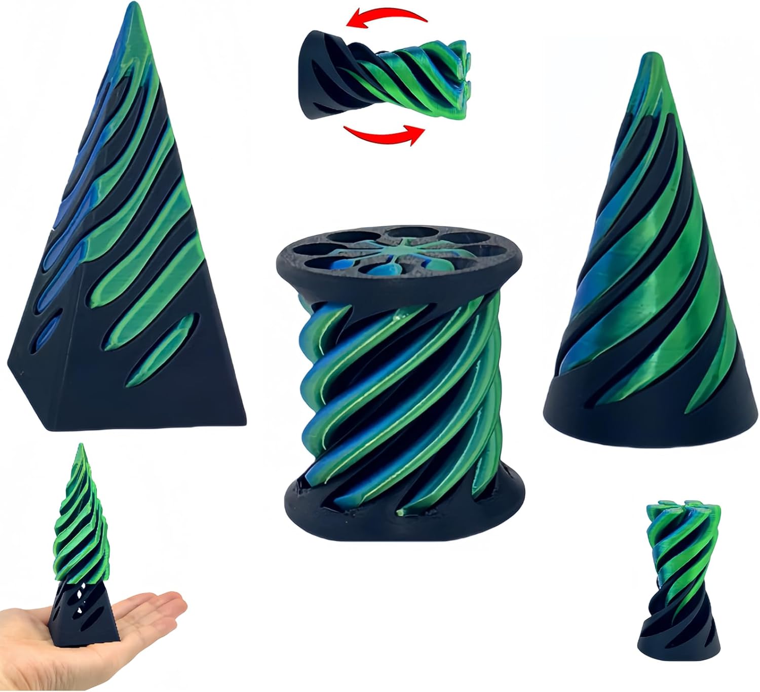 3-Pack Impossible Cone Fidget Toy – Spiral Stress Relief Toy for Kids & Adults